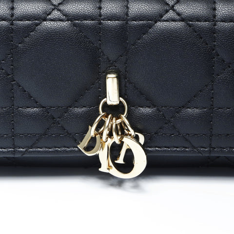 Christian Dior Leather Cannage Key holder  black WS24193
