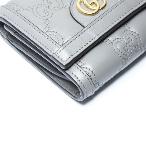 GUCCI Card Case Wallet GG Matelasse Tri-fold wallet gray WS24194