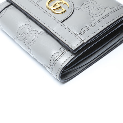 GUCCI Card Case Wallet GG Matelasse Tri-fold wallet gray WS24194