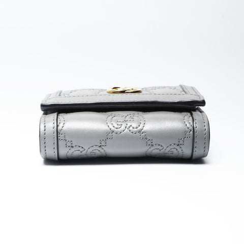 GUCCI Card Case Wallet GG Matelasse Tri-fold wallet gray WS24194