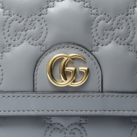 GUCCI Card Case Wallet GG Matelasse Tri-fold wallet gray WS24194
