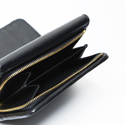 Miu Miu Leather materasse Tri-fold wallet black WS24195