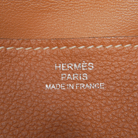 HERMES T timbre Dogon GM 2015 Bourse Marron WS24200