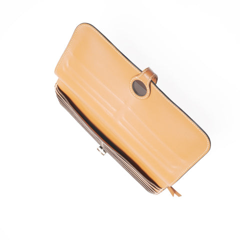 HERMES T stamp Dogon GM 2015 Purse Brown WS24200