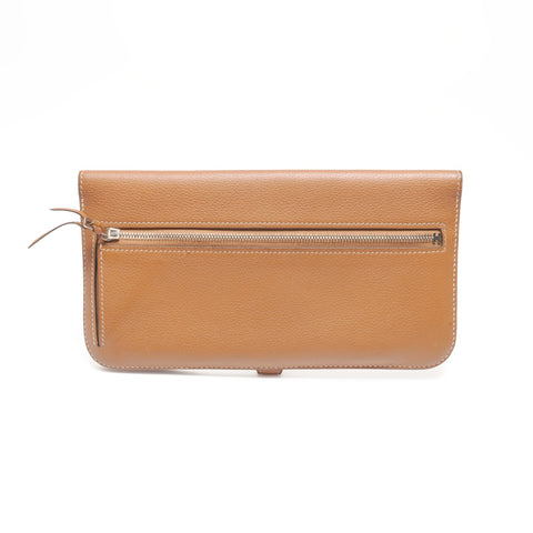 HERMES T stamp Dogon GM 2015 Purse Brown WS24200