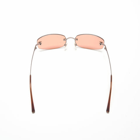 CHANEL Rimless Orange Lens sunglasses Brown WS24213