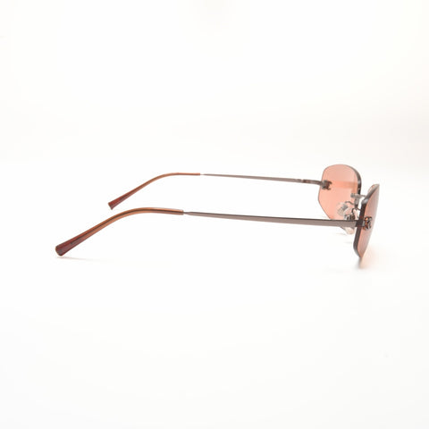 CHANEL Rimless Orange Lens sunglasses Brown WS24213