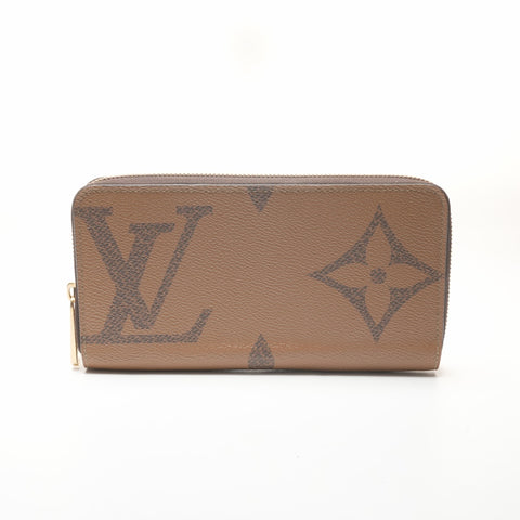 LOUIS VUITTON 2020 Monogram Giant Reverse Zippy Wallet Purse Brown WS24229