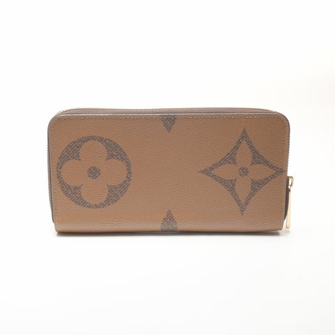 LOUIS VUITTON 2020 Monogram Giant Reverse Zippy Wallet Purse Brown WS24229