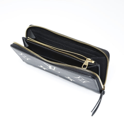 LOUIS VUITTON Monogram Empreinte Portefeuille Clemence Purse leather black WS24234
