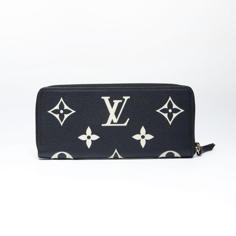 LOUIS VUITTON Monogram Empreinte Portefeuille Clemence Purse leather black WS24234