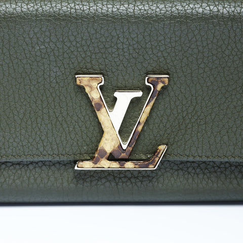 LOUIS VUITTON 2019 Capucines Purse khaki WS24235