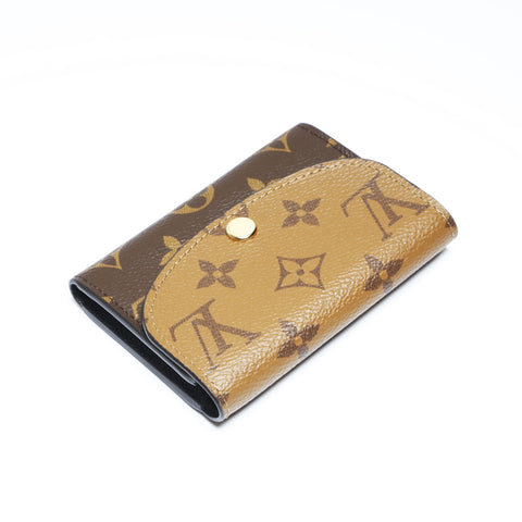 LOUIS VUITTON Monogram Reverse Porte Monnaie Rosary Bifold Wallet Brown WS24238