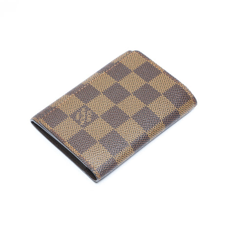 LOUIS VUITTON 2008 Damier Envelope Carte de Visite Card Case PVC Brown WS24239