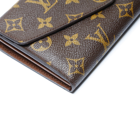 LOUIS VUITTON 2014 Monogram Portefeuille Sarah Purse PVC Brown WS24242