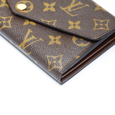 LOUIS VUITTON 2014 Monogram Portefeuille Sarah Purse PVC Brown WS24242