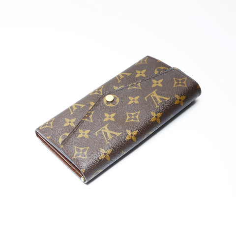 LOUIS VUITTON 2014 Monogram Portefeuille Sarah Purse PVC Brown WS24242