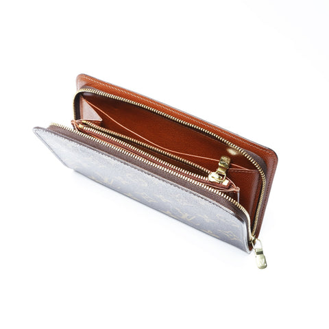 LOUIS VUITTON 2002 Monogram Porte Monne Zip Purse PVC Brown WS24243