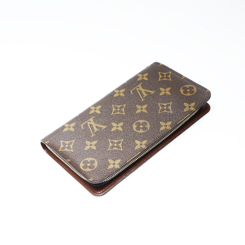 LOUIS VUITTON 2002 Monogram Porte Monne Zip Purse PVC Brown WS24243