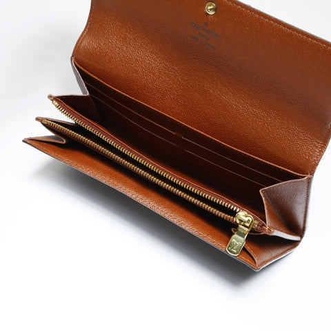 LOUIS VUITTON 2005 Monogram Portefeuille Sarah Purse Brown WS24244