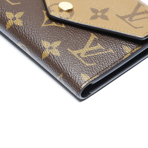 LOUIS VUITTON Monogram Reverse Portefeuille Victorine Tri-fold wallet PVC Brown WS24249