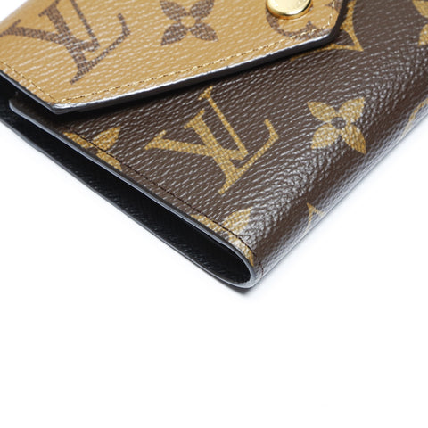 LOUIS VUITTON Monogram Reverse Portefeuille Victorine Tri-fold wallet PVC Brown WS24250