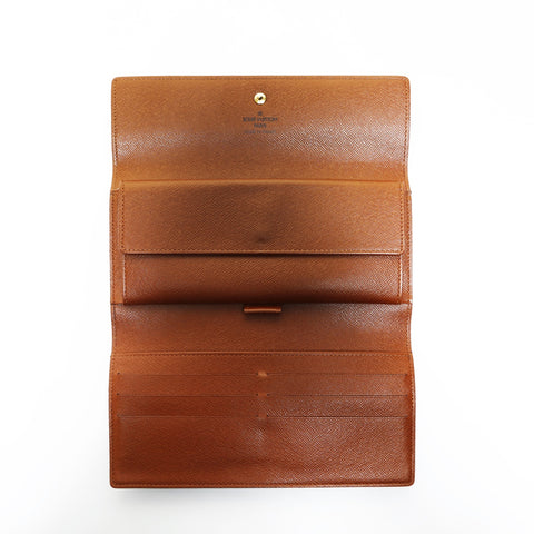 LOUIS VUITTON 2002 Monogram Porte Tresor International Purse Brown WS24251