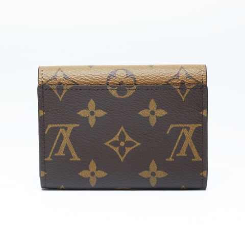 LOUIS VUITTON Monogram Reverse Porte Monnaie Rosary Bifold Wallet Brown WS24252