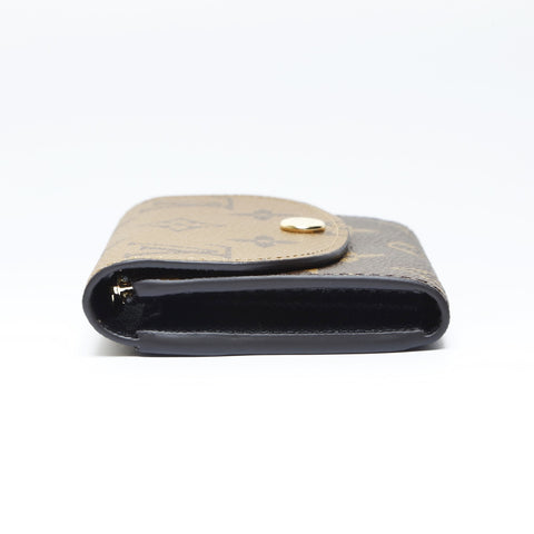 LOUIS VUITTON Monogram Reverse Porte Monnaie Rosary Bifold Wallet Brown WS24252