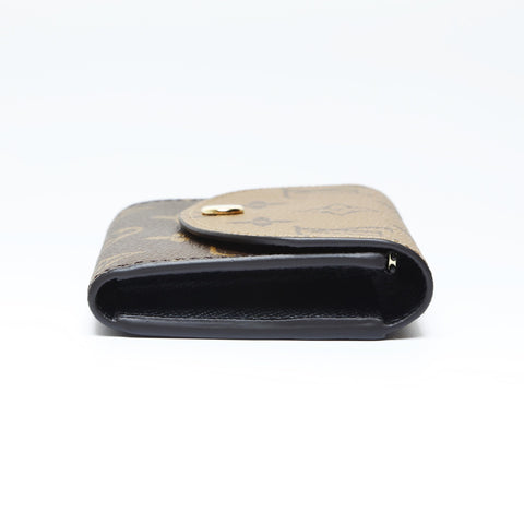 LOUIS VUITTON Monogram Reverse Porte Monnaie Rosary Bifold Wallet Brown WS24252