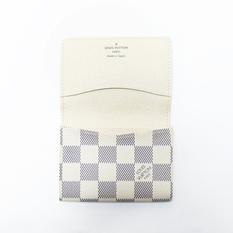 LOUIS VUITTON 2007 Damier Azur Envelope Carte de Visite Card Case PVC white WS24254