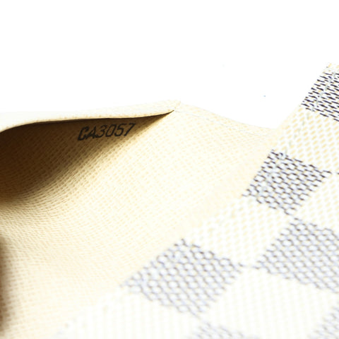 LOUIS VUITTON 2007 Damier Azur Envelope Carte de Visite Card Case PVC white WS24254