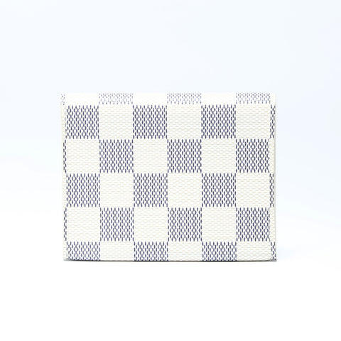 LOUIS VUITTON 2007 Damier Azur Envelope Carte de Visite Card Case PVC white WS24254