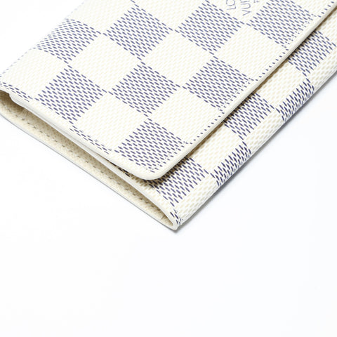 LOUIS VUITTON 2007 Damier Azur Envelope Carte de Visite Card Case PVC white WS24254
