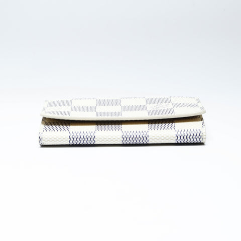 LOUIS VUITTON 2007 Damier Azur Envelope Carte de Visite Card Case PVC white WS24254