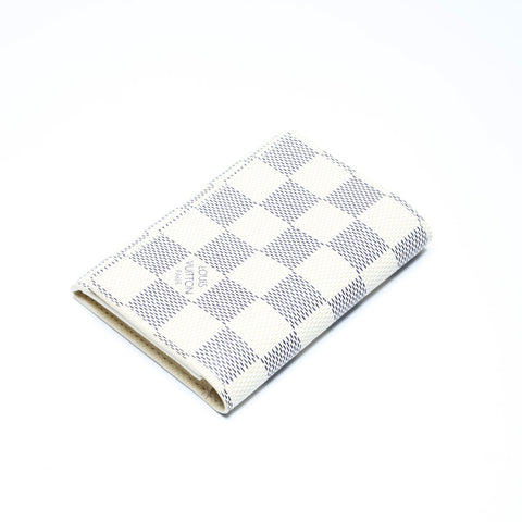 LOUIS VUITTON 2007 Damier Azur Envelope Carte de Visite Card Case PVC white WS24254