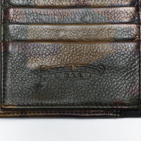 CHROME HEARTS Camo Leather Cross Snap CROSS BALL Camo Purse khaki WS24261