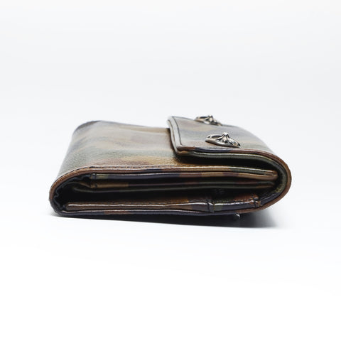 CHROME HEARTS Camo Leather Cross Snap CROSS BALL Camo Purse khaki WS24261