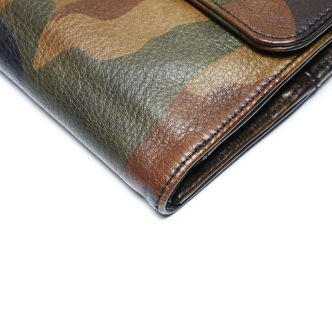 CHROME HEARTS Camo Leather Cross Snap CROSS BALL Camo Purse khaki WS24261