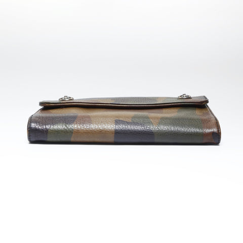 CHROME HEARTS Camo Leather Cross Snap CROSS BALL Camo Purse khaki WS24261