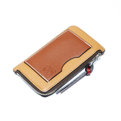 LOEWE Coin and card holder leather Coin case leather Brown WS24264