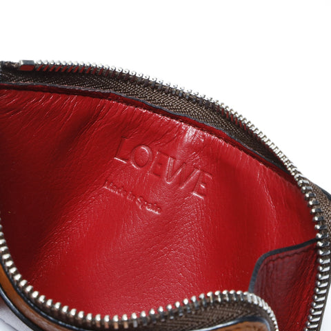 LOEWE Coin and card holder leather Coin case leather Brown WS24264