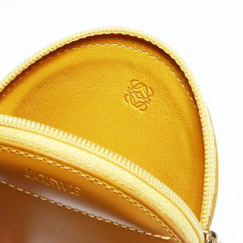 LOEWE Leather Round Coin case yellow WS24266