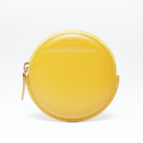 LOEWE Leather Round Coin case yellow WS24266