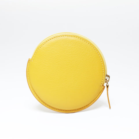 LOEWE Leather Round Coin case yellow WS24266