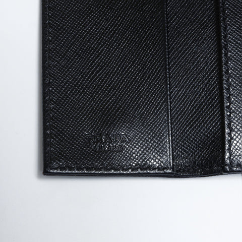 PRADA Nylon triangle logo Key holder  Nylon black WS24267