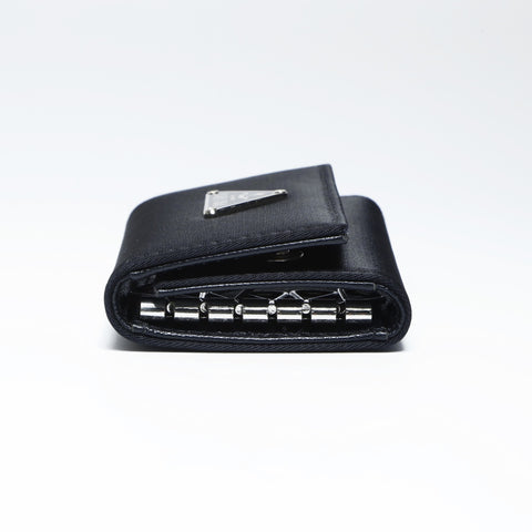 PRADA Nylon triangle logo Key holder  Nylon black WS24267