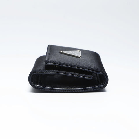 PRADA Nylon triangle logo Key holder  Nylon black WS24267