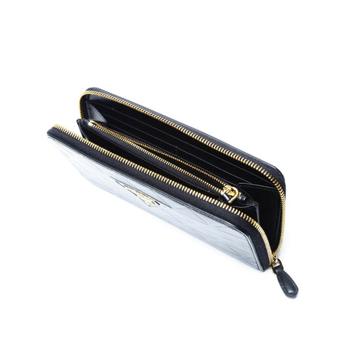 PRADA Leder Dreieck Geldbörse Leder schwarz WS24268