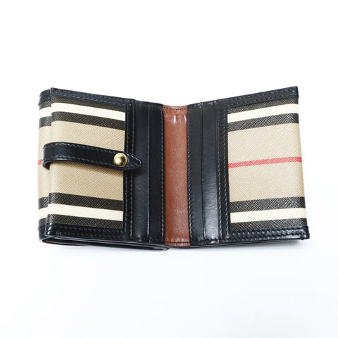 BURBERRY PVC Nova Check Tri-fold wallet Brown WS24269